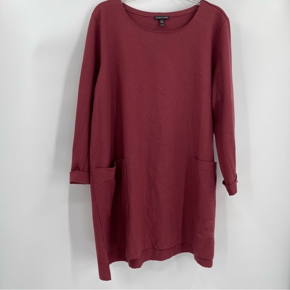 Eileen Fisher Women’s Tunic Top Wool Raw Edge Size XL 3/4 Sleeves Scoop Neck - Picture 11 of 11